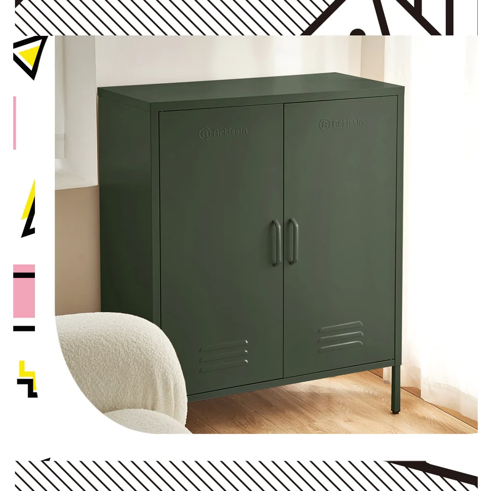 ArtissIn Buffet Sideboard Metal Cabinet - SWEETHEART Green - Image 6