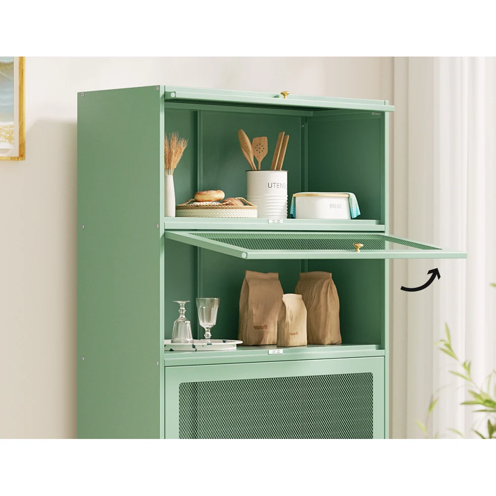 Artiss Buffet Sideboard Metal Cabinet - ELIA Green - Image 5