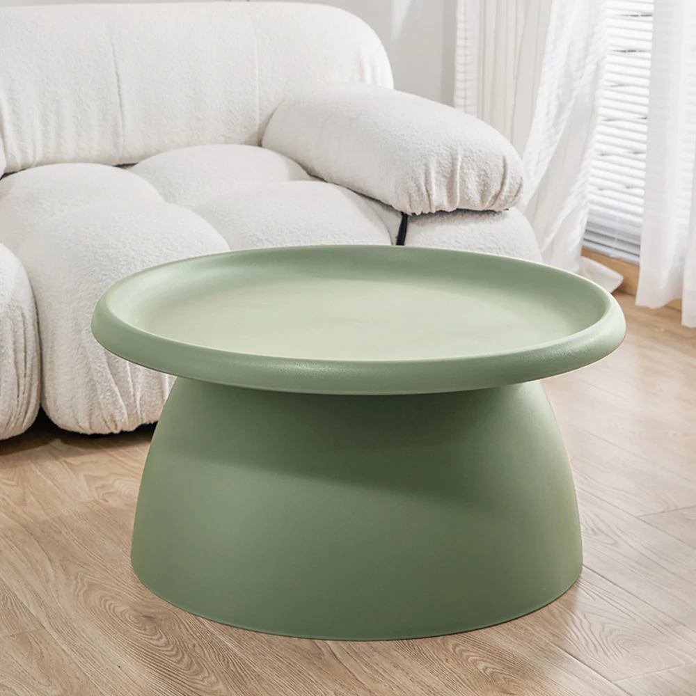 Artiss Coffee Table Round 71CM Plastic Green - Image 8