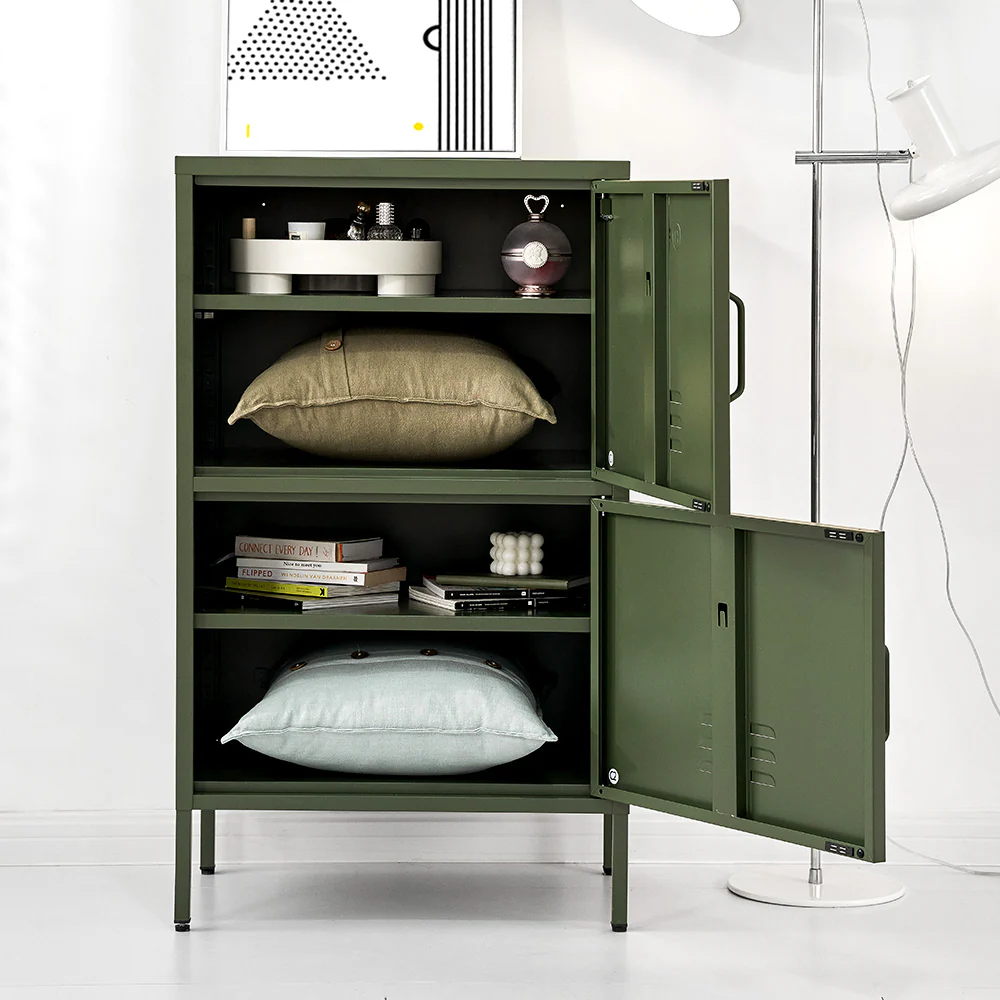 ArtissIn Buffet Sideboard Metal Cabinet - DOUBLE Green - Image 6