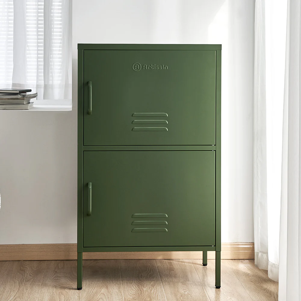 ArtissIn Buffet Sideboard Metal Cabinet - DOUBLE Green - Image 8
