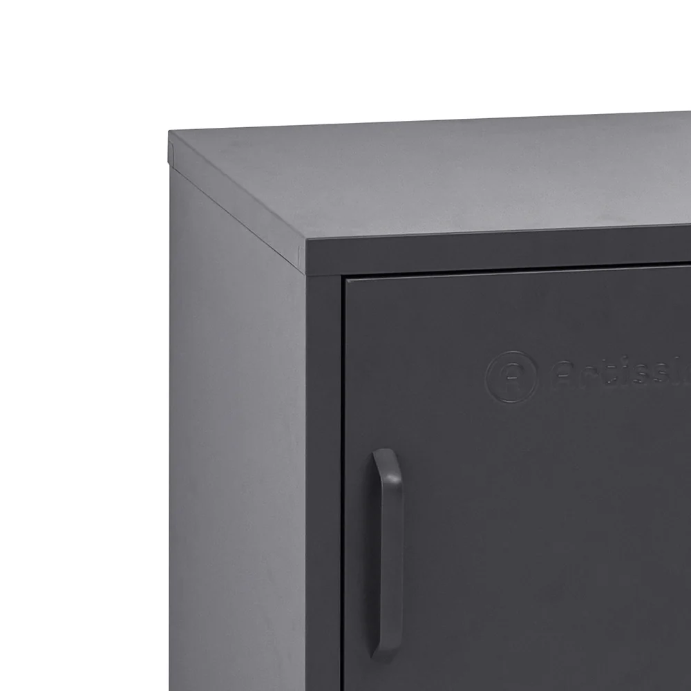 ArtissIn Bedside Table Metal Cabinet - Black - Image 3