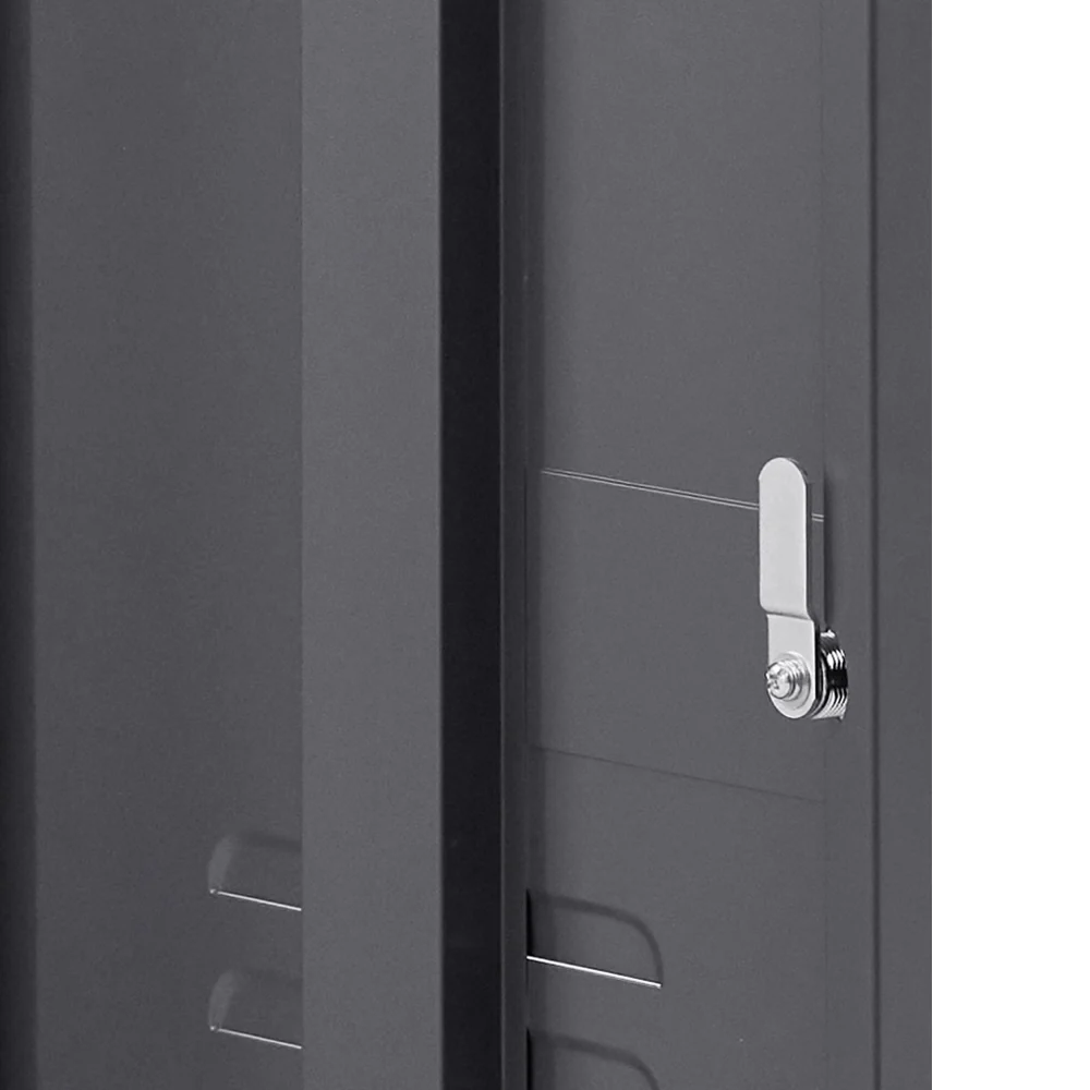 ArtissIn Bedside Table Metal Cabinet - Black - Image 4