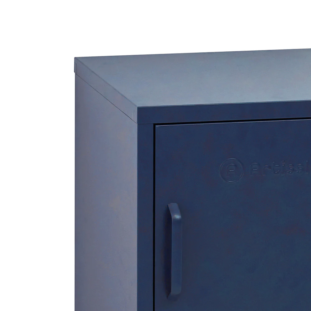 ArtissIn Bedside Table Metal Cabinet - Blue - Image 3