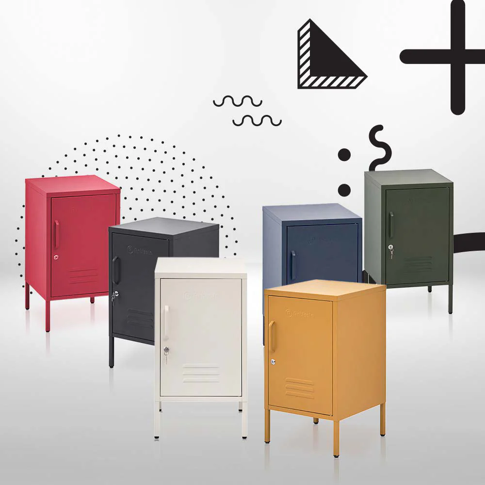 ArtissIn Bedside Table Metal Cabinet - Green - Image 7