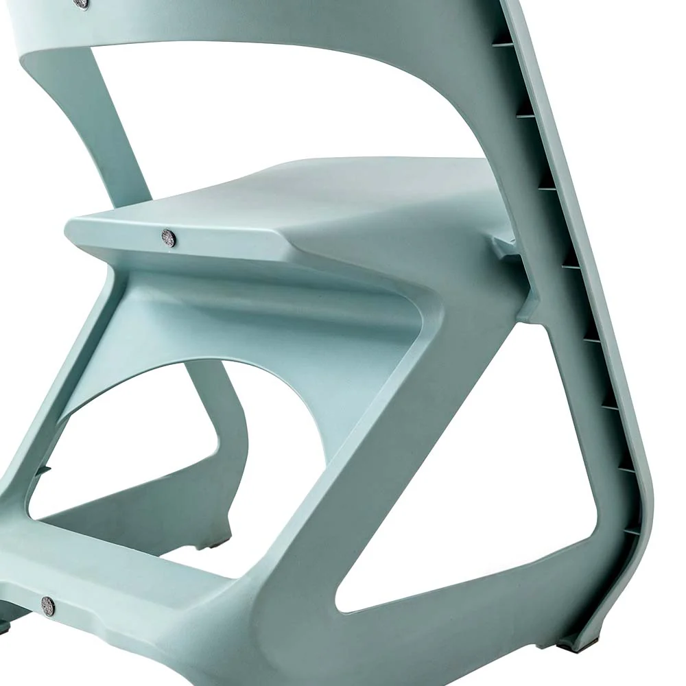 ArtissIn Set of 4 Dining Chairs Office Cafe Lounge Seat Stackable Plastic Leisure Chairs Blue - Image 4