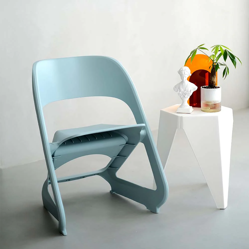ArtissIn Set of 4 Dining Chairs Office Cafe Lounge Seat Stackable Plastic Leisure Chairs Blue - Image 8