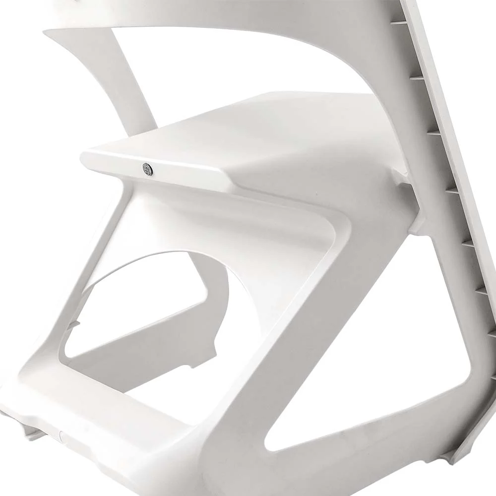 ArtissIn Set of 4 Dining Chairs Office Cafe Lounge Seat Stackable Plastic Leisure Chairs White - Image 4