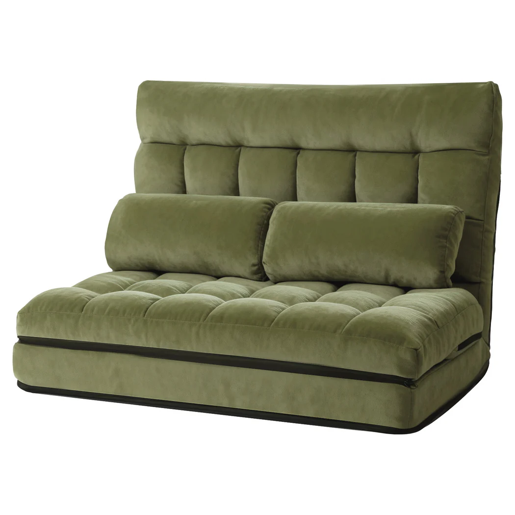 ArtissLounge Sofa Bed 2 seater Green Fabric - Image 2