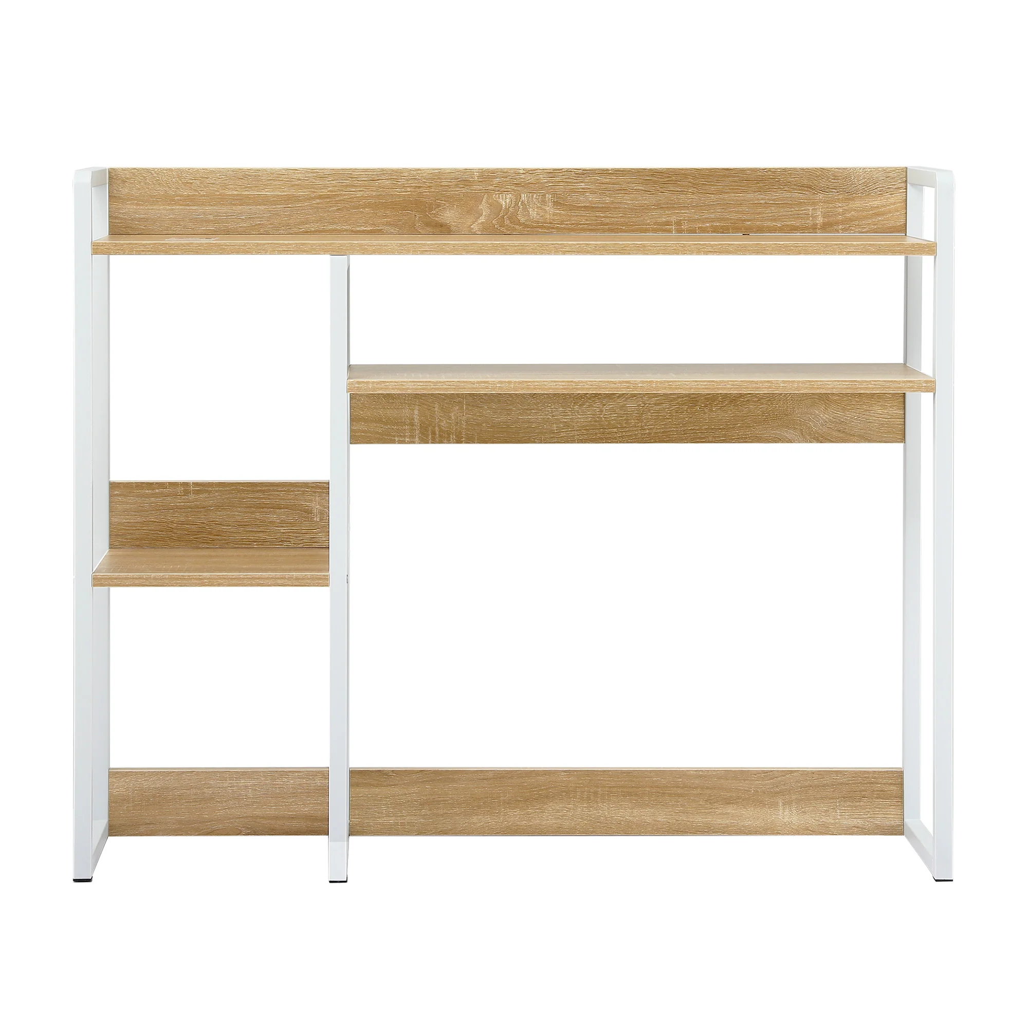 Artist 2-Tier Desk Bookshelf Organizer 24cm Depth for Unblocked Monitor View Asymmetrical Desk Hutch Dorm for WFH & Gaming Heavy-Duty - Image 3
