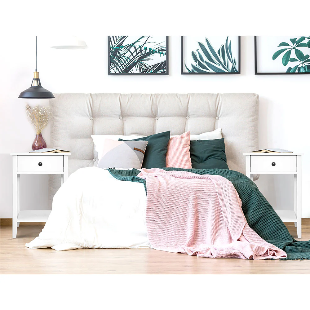 Artiss Bedside Table 1 Drawer with Shelf - BOWIE White - Image 7