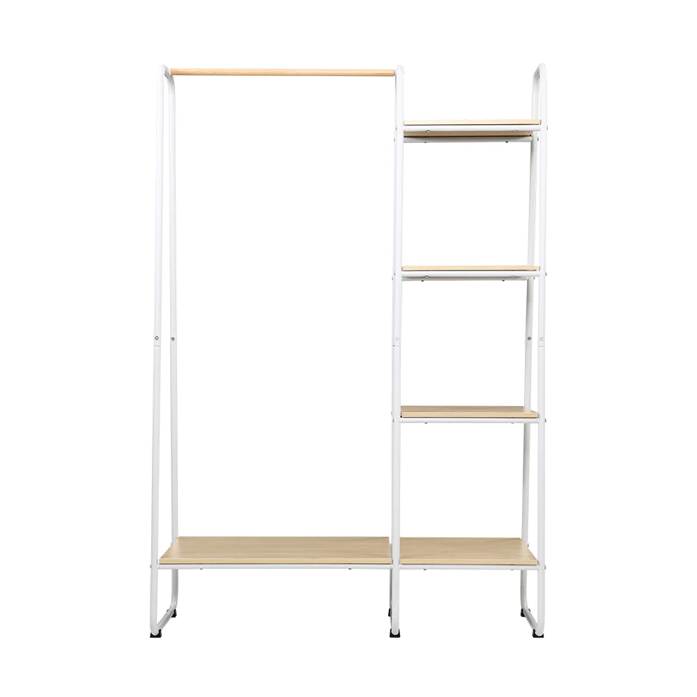 Artiss Clothes Rack Coat Stand 150cm Hanger Closet White - Image 4