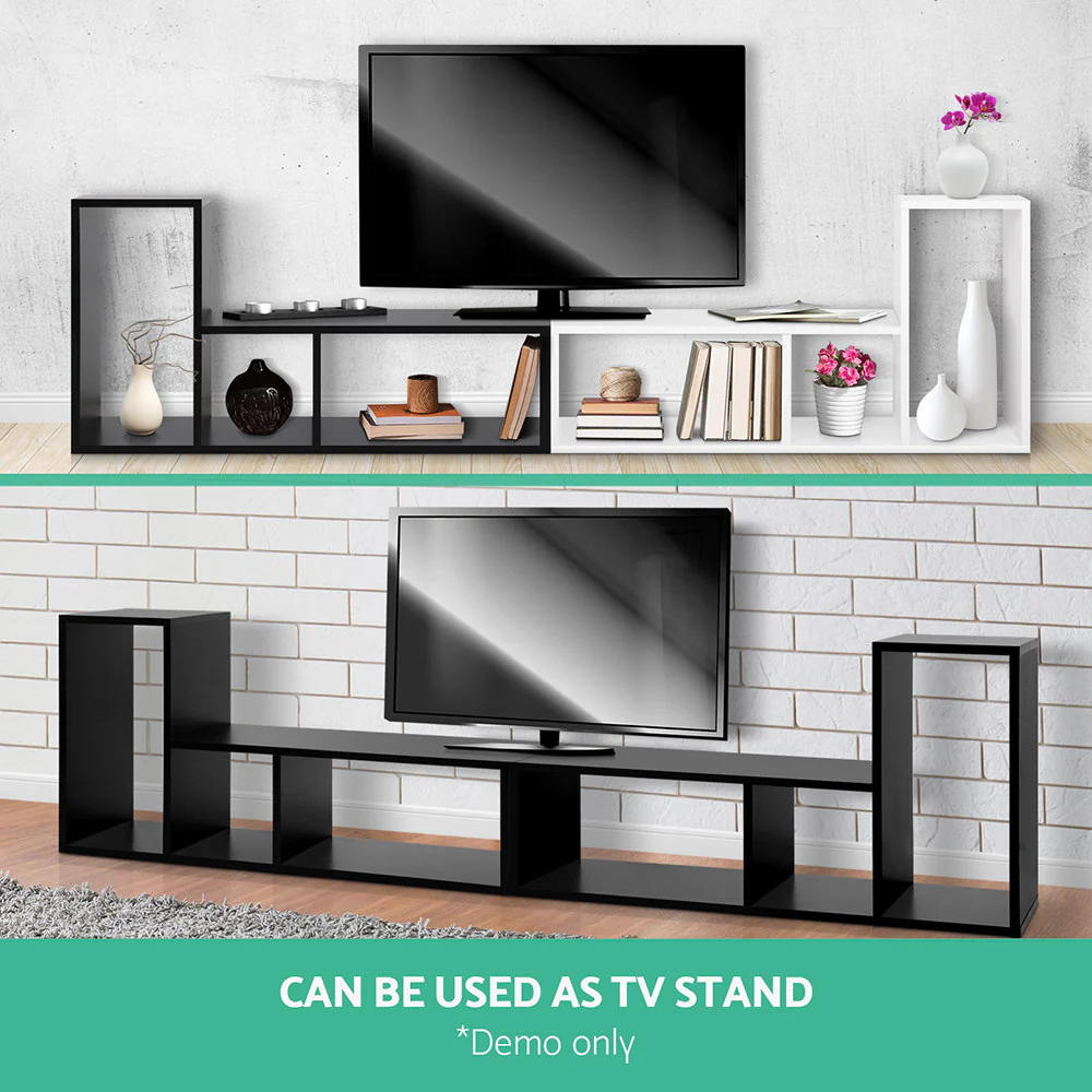 Artiss Bookshelf L Shape DIY - Black - Image 3