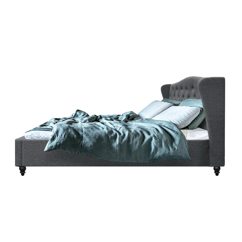 Artiss Bed Frame Double Size Grey PIER - Image 4