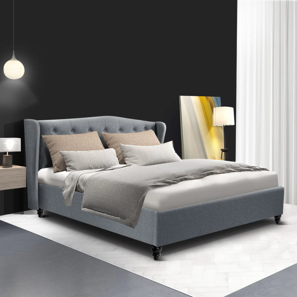 Artiss Bed Frame Double Size Grey PIER - Image 8