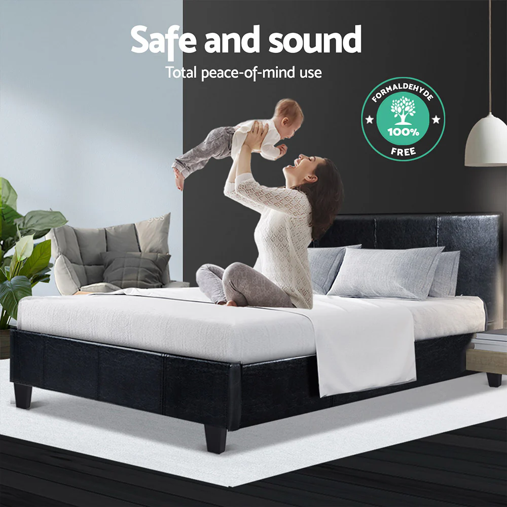 Artiss Bed Frame Double Size Black NEO - Image 5