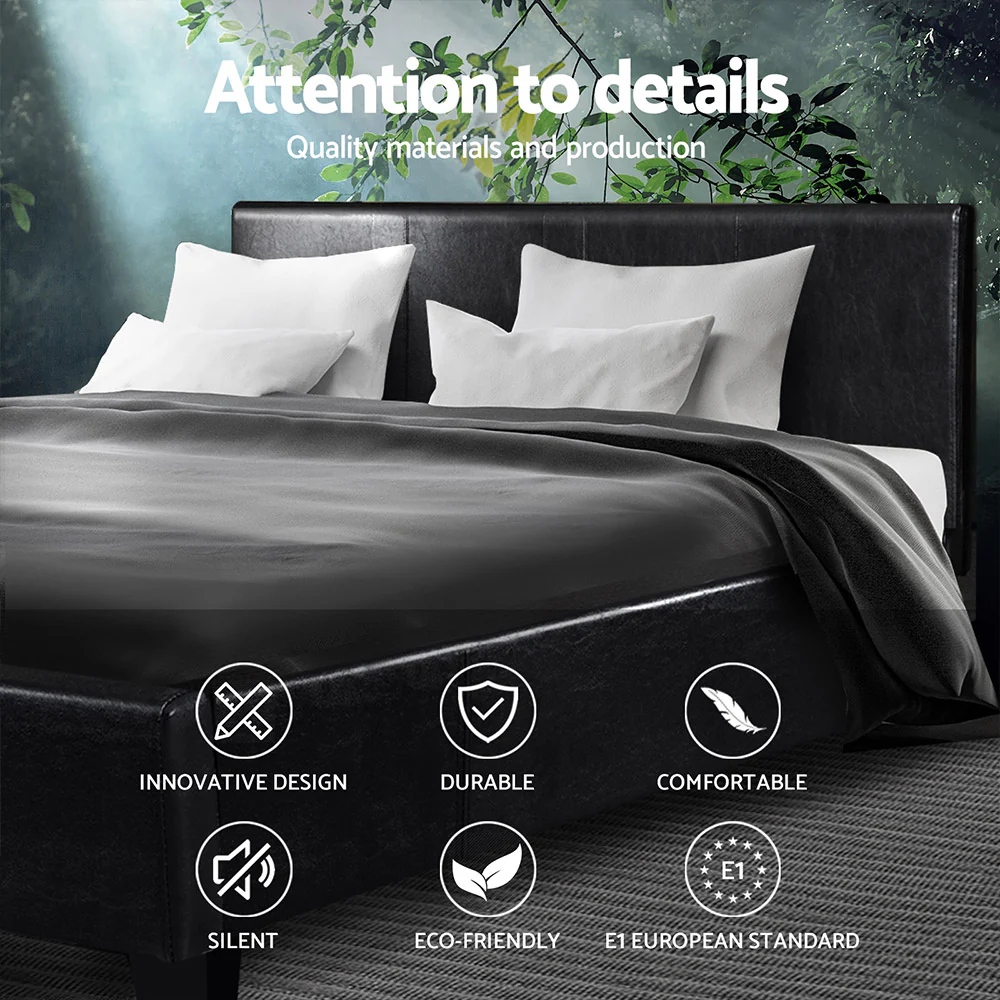 Artiss Bed Frame Double Size Black NEO - Image 6