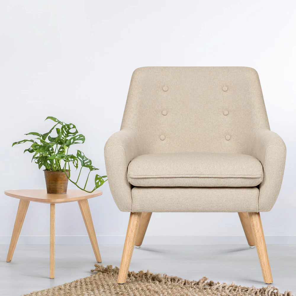 Artiss Anne Armchair - Beige - Image 7