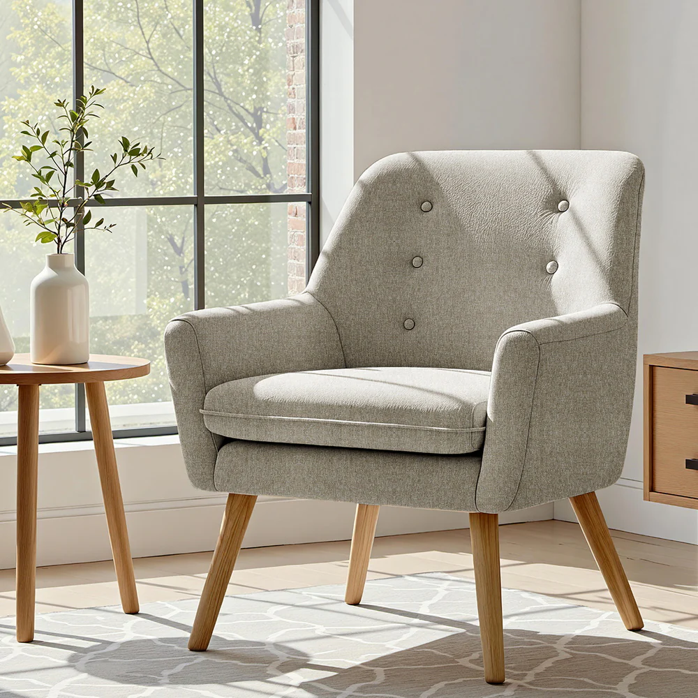 Artiss Anne Armchair - Beige - Image 8