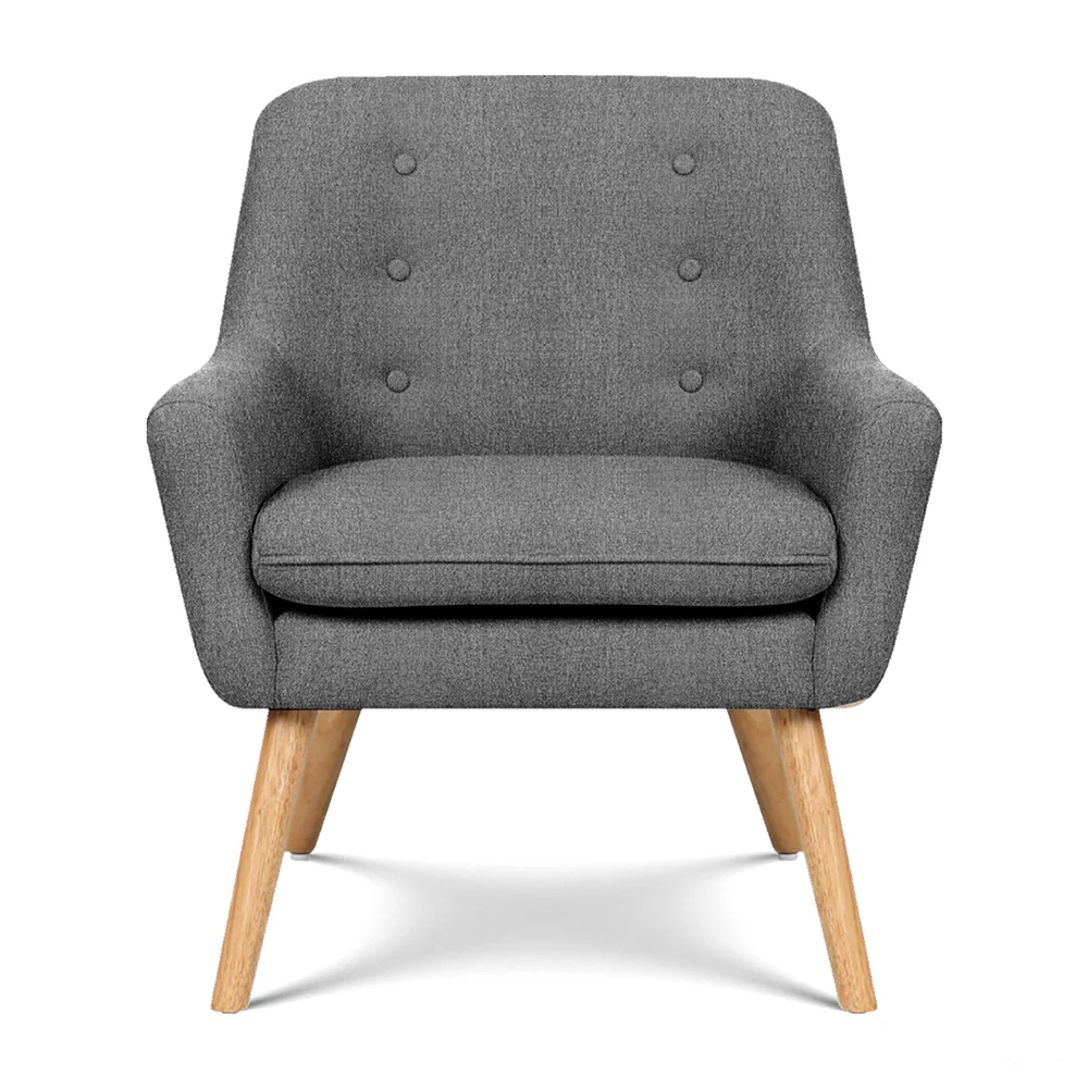 Artiss Anne Armchair - Grey - Image 3