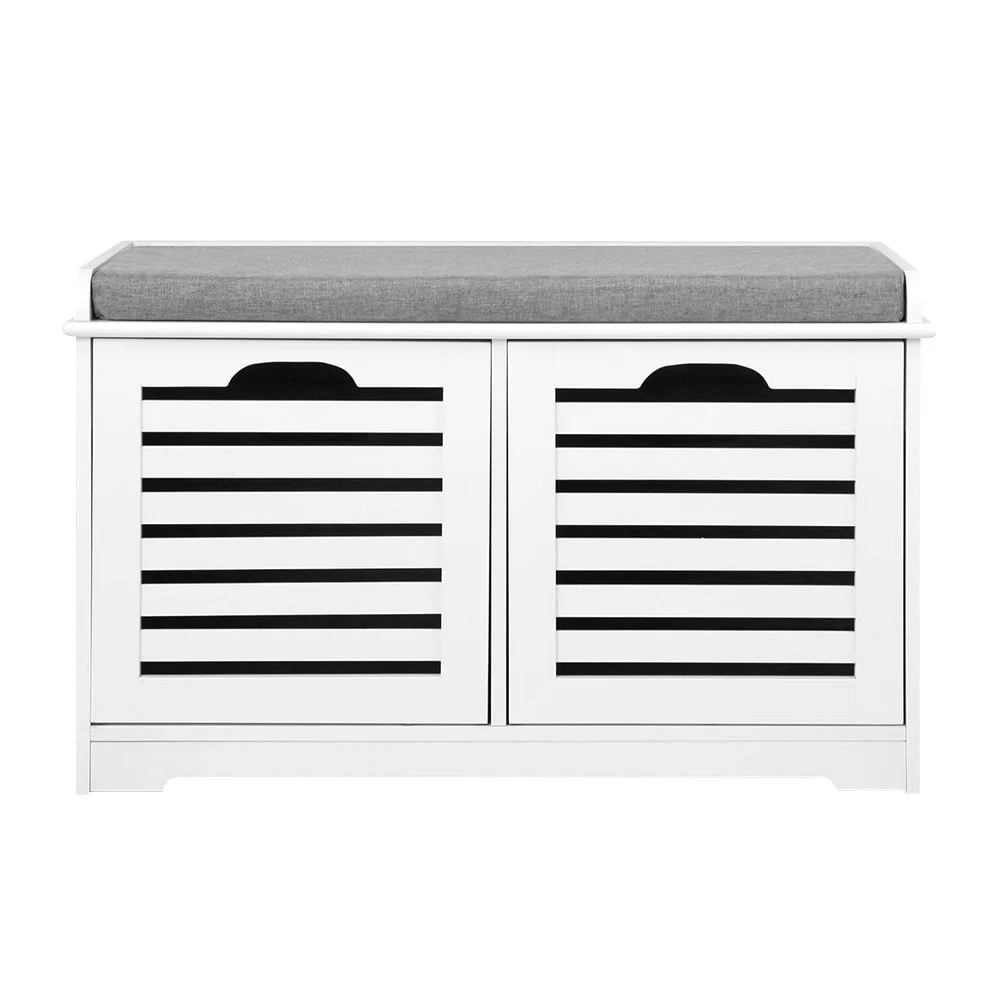 Artiss Shoe Cabinet Bench Storage Rack White Caye - Image 3