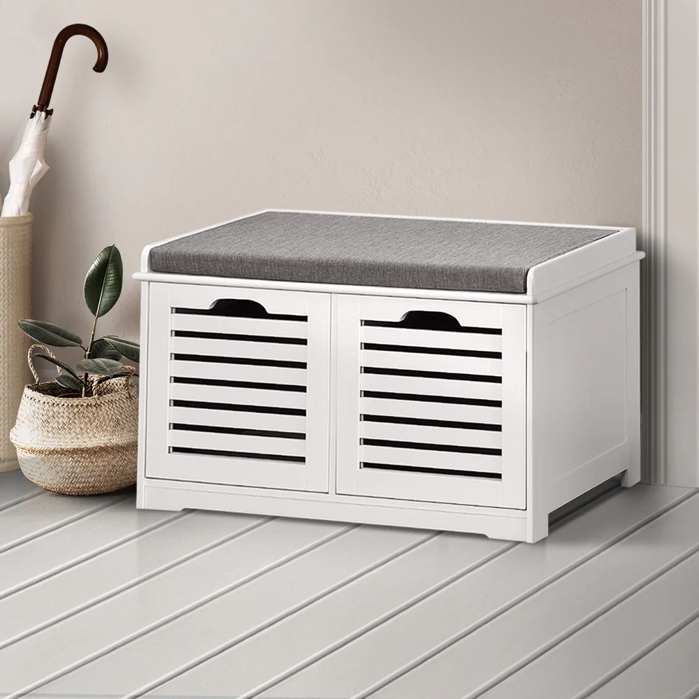 Artiss Shoe Cabinet Bench Storage Rack White Caye - Image 8