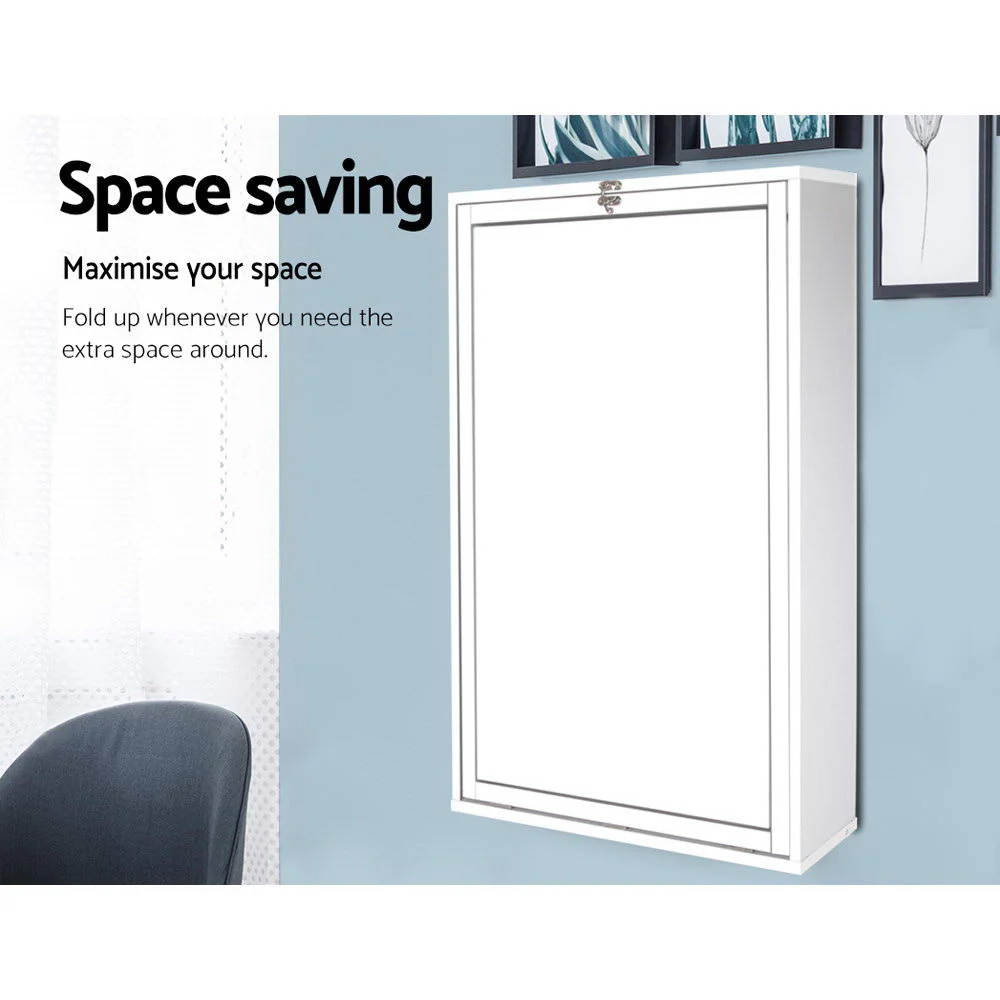 Artiss Computer Desk Bookshelf Wall Mount White - Image 4