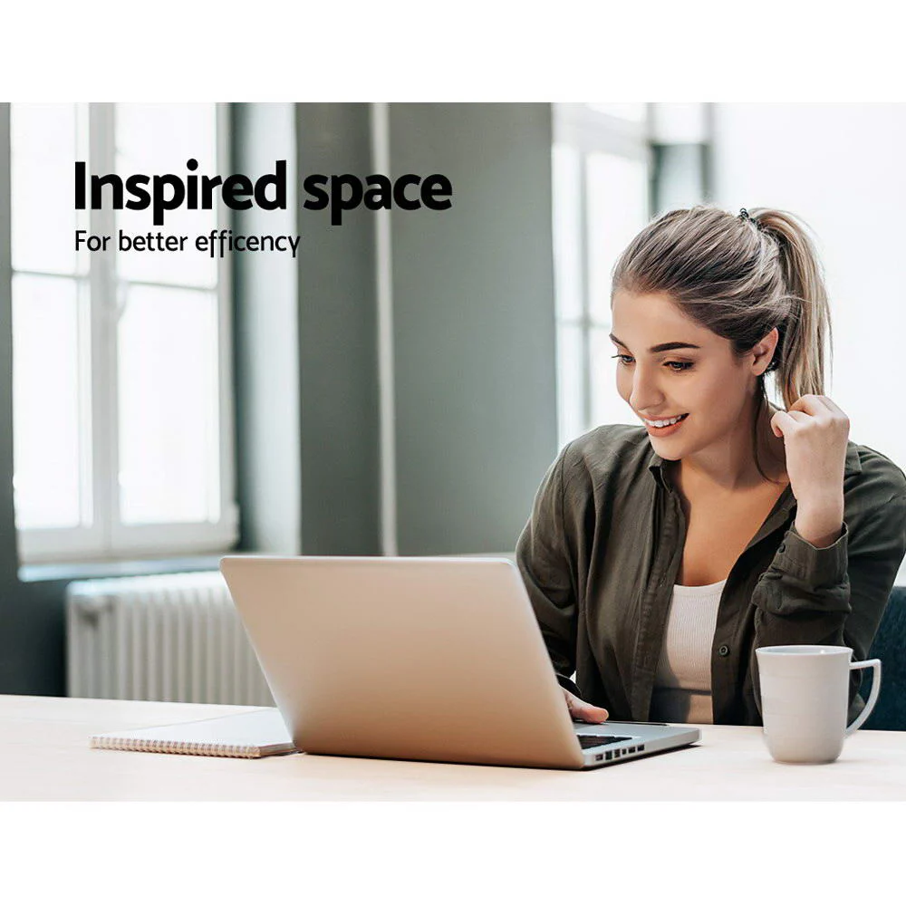 Artiss Computer Desk Bookshelf Wall Mount White - Image 6