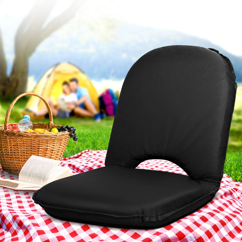Artiss Floor Lounge Sofa Camping Chair Black - Image 7