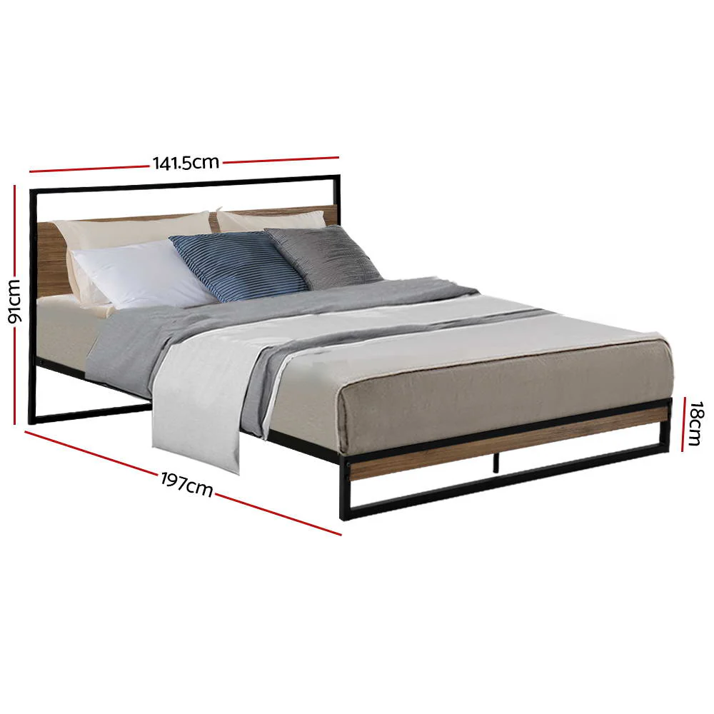 Artiss Bed Frame Double Size Metal Frame DANE - Image 2