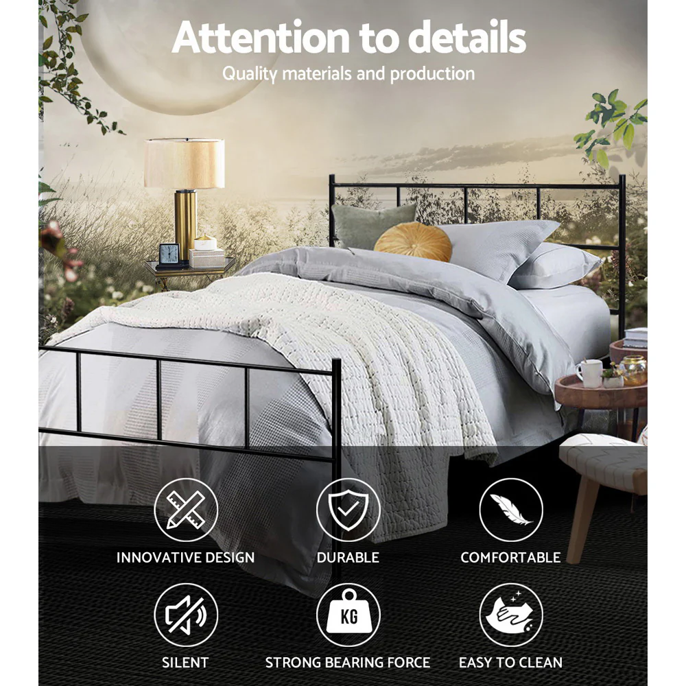 Artiss Bed Frame King Single Metal Bed Frames SOL - Image 4