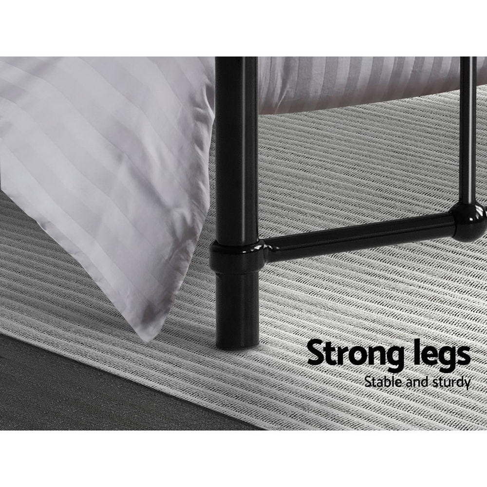 Artiss Bed Frame Metal Frames LEO - Single (Black) - Image 6
