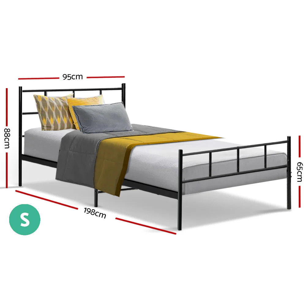Artiss Bed Frame Single Metal Bed Frames SOL - Image 2