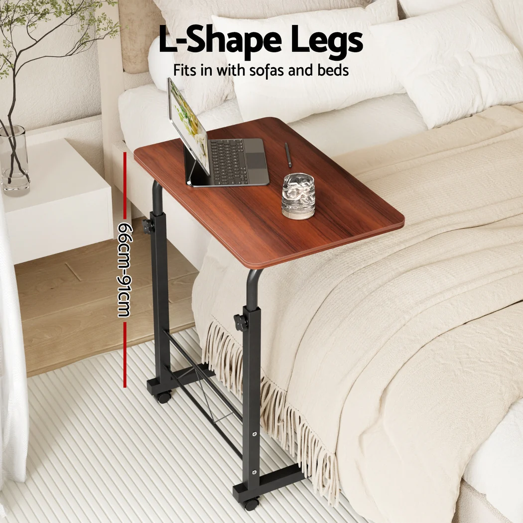 Artiss Laptop Desk Table Adjustable 60CM Dark Wood - Image 5