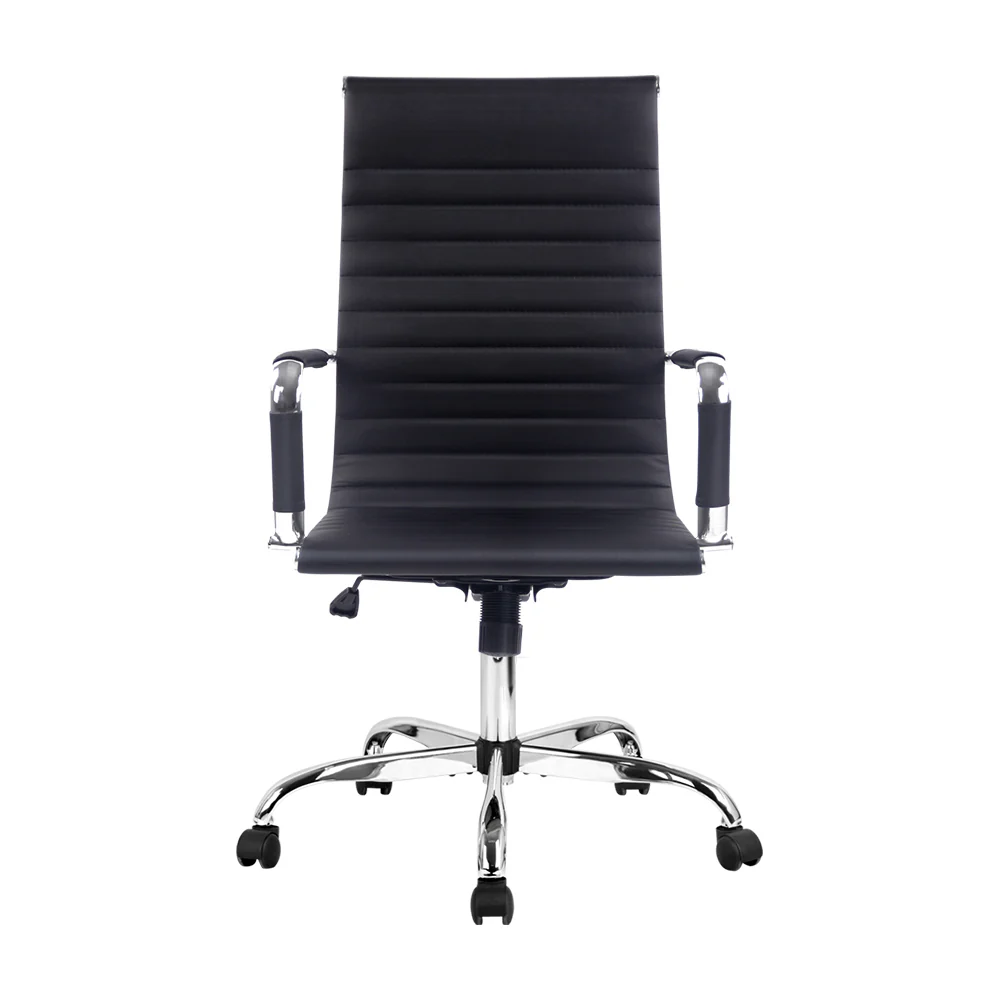 Artiss Office Chair Conference Chairs PU Leather High Back Black - Image 3