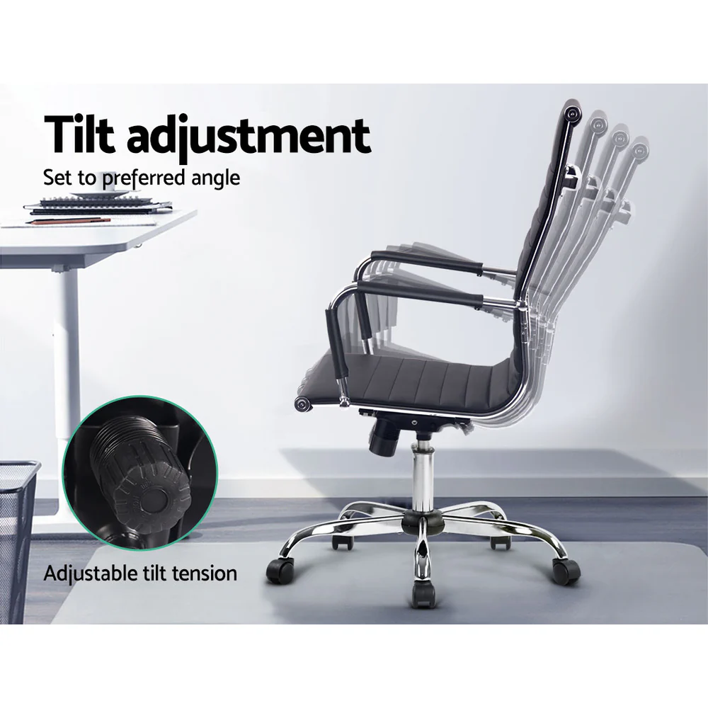Artiss Office Chair Conference Chairs PU Leather High Back Black - Image 4