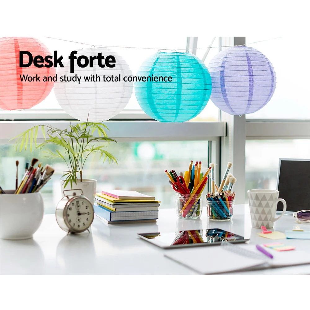 Artiss Computer Desk L-Shape Bookshelf White - Image 6