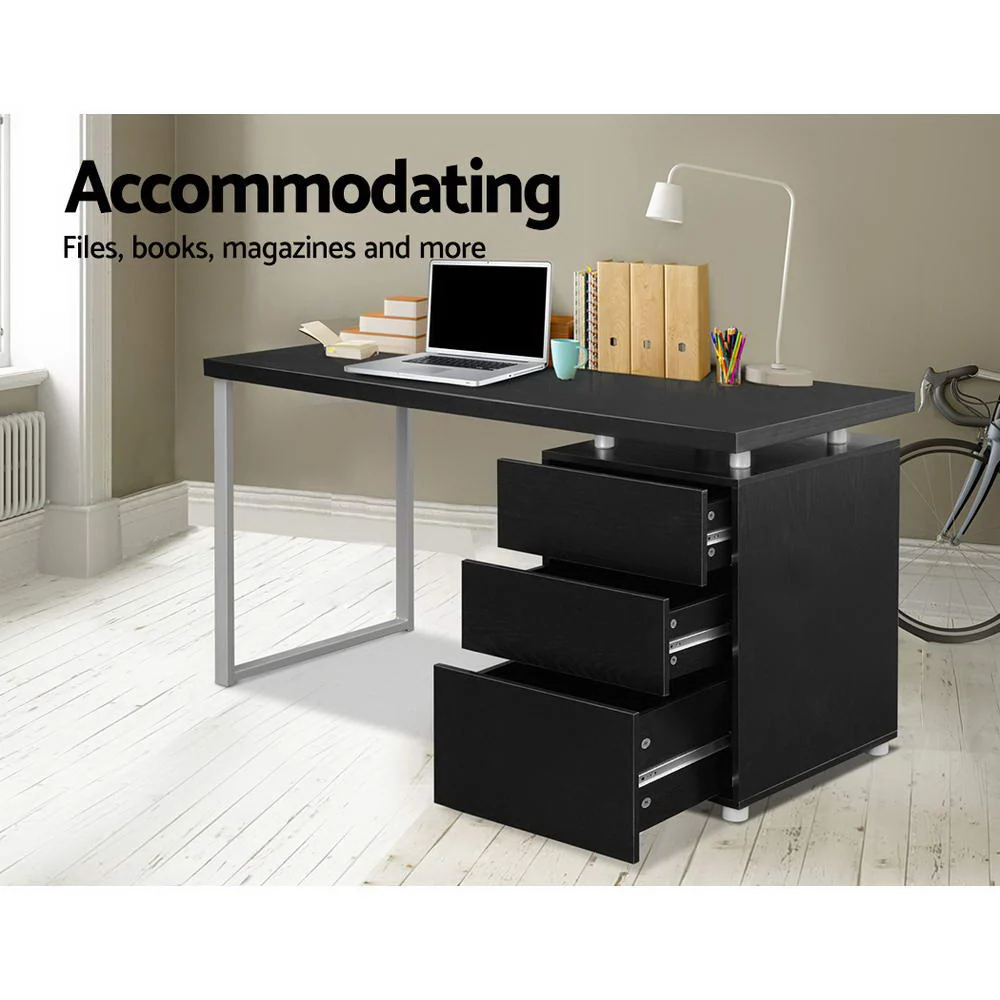 Artiss Computer Desk Drawer Black 140CM - Image 5