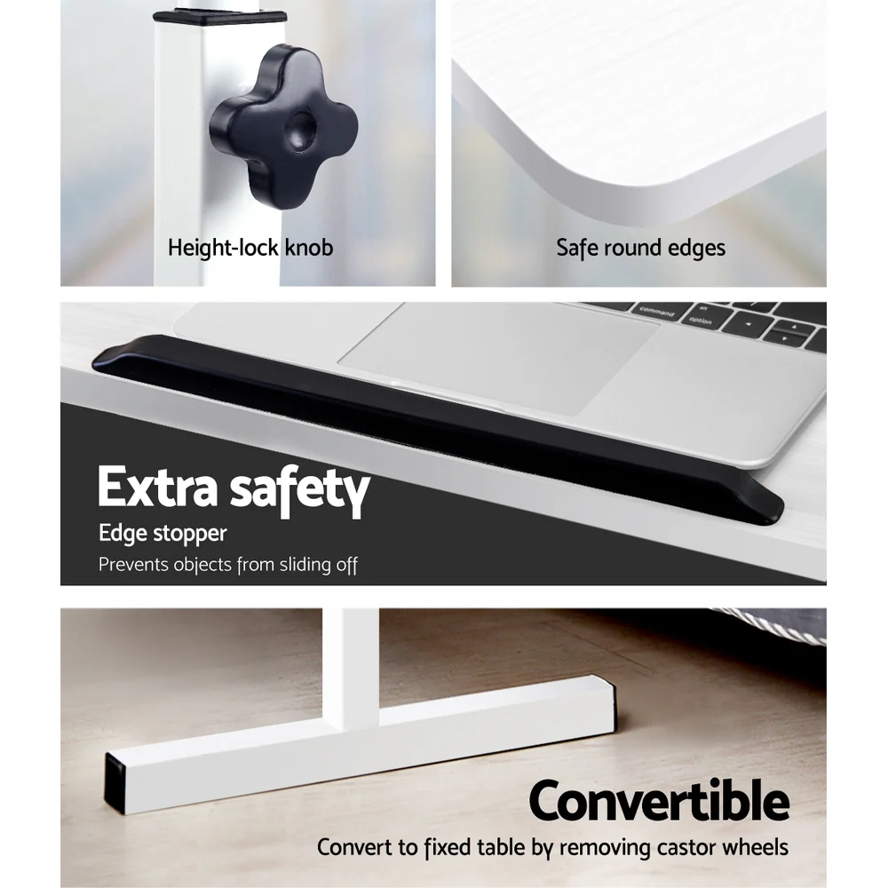 Artiss Laptop Desk Table Adjustable 80CM White - Image 6