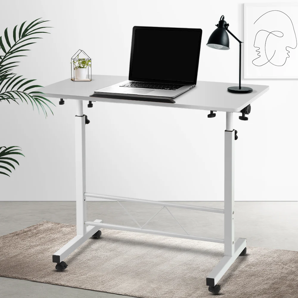 Artiss Laptop Desk Table Adjustable 80CM White - Image 7