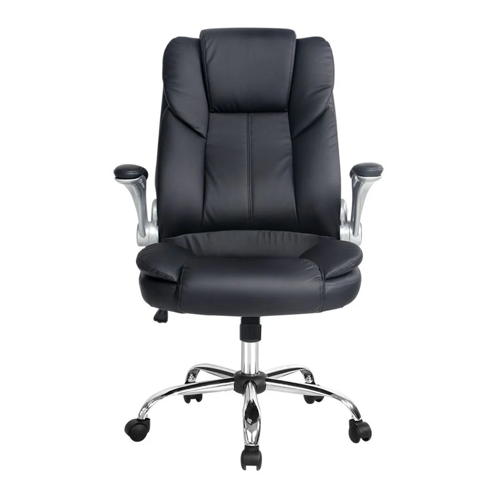 Artiss Executive Office Chair Leather Tilt Black - Image 3