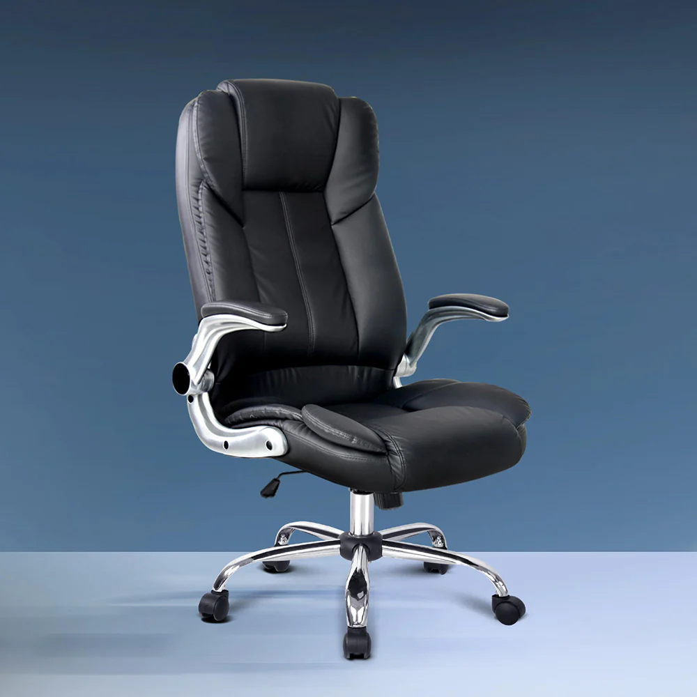 Artiss Executive Office Chair Leather Tilt Black - Image 8