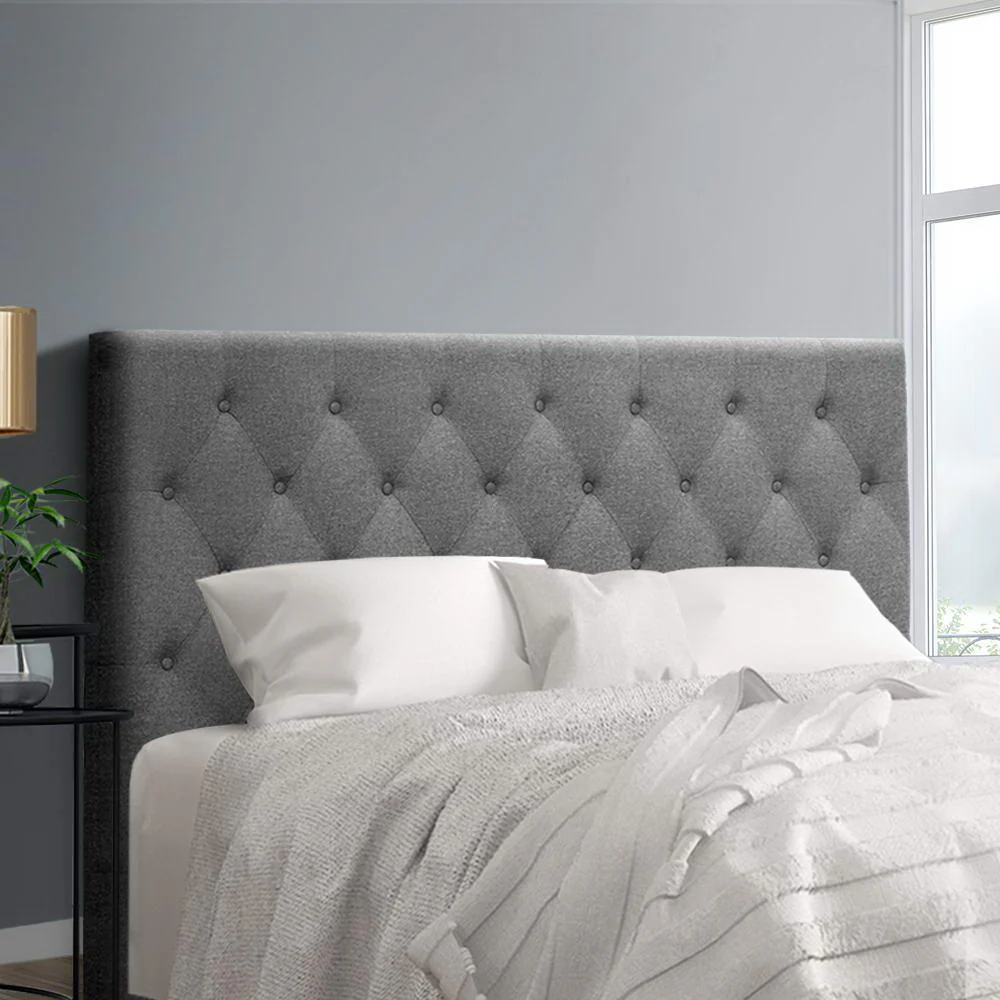 Artiss Bed Head Queen Size Fabric - CAPPI Grey - Image 7