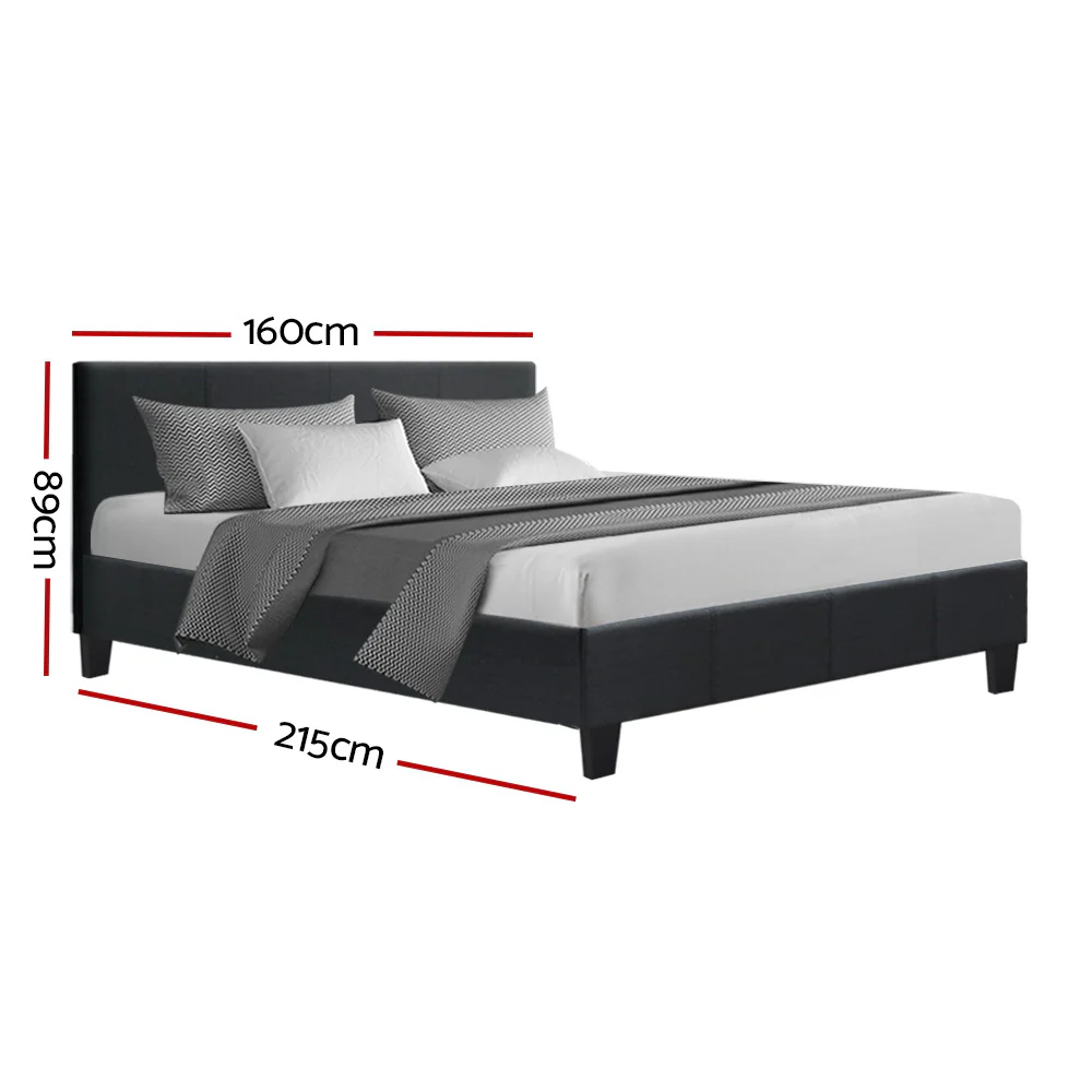 Artiss Bed Frame Queen Size Charcoal NEO - Image 2