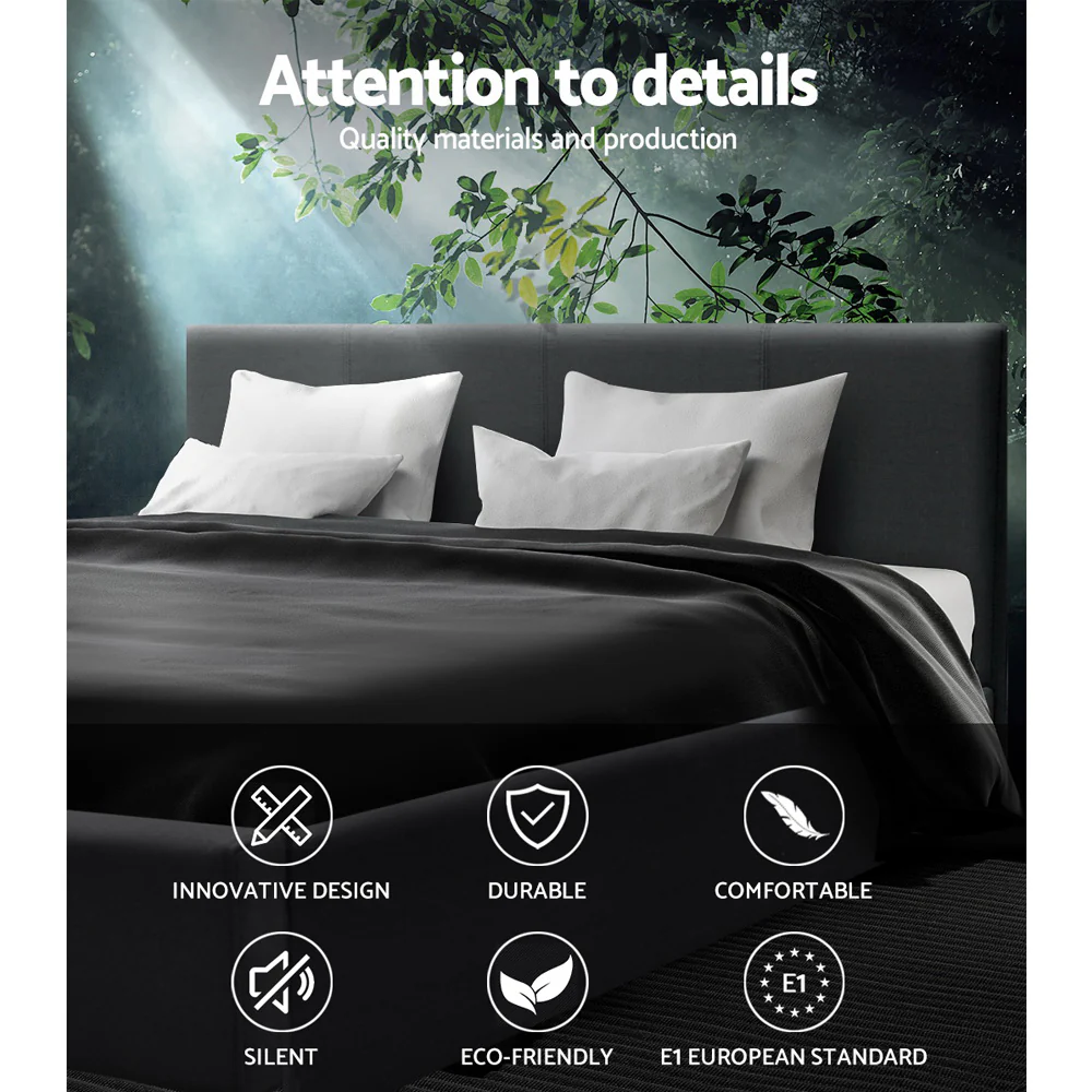 Artiss Bed Frame Queen Size Charcoal NEO - Image 5