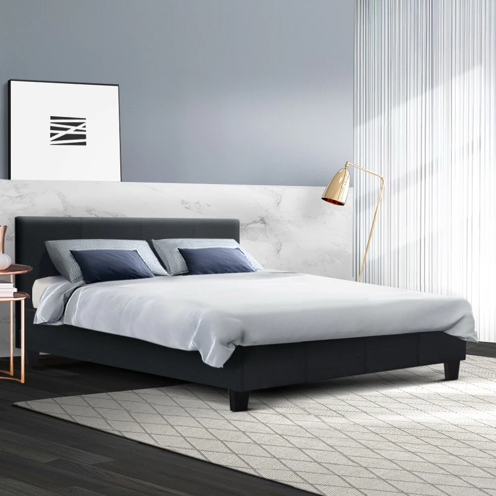 Artiss Bed Frame Queen Size Charcoal NEO - Image 8