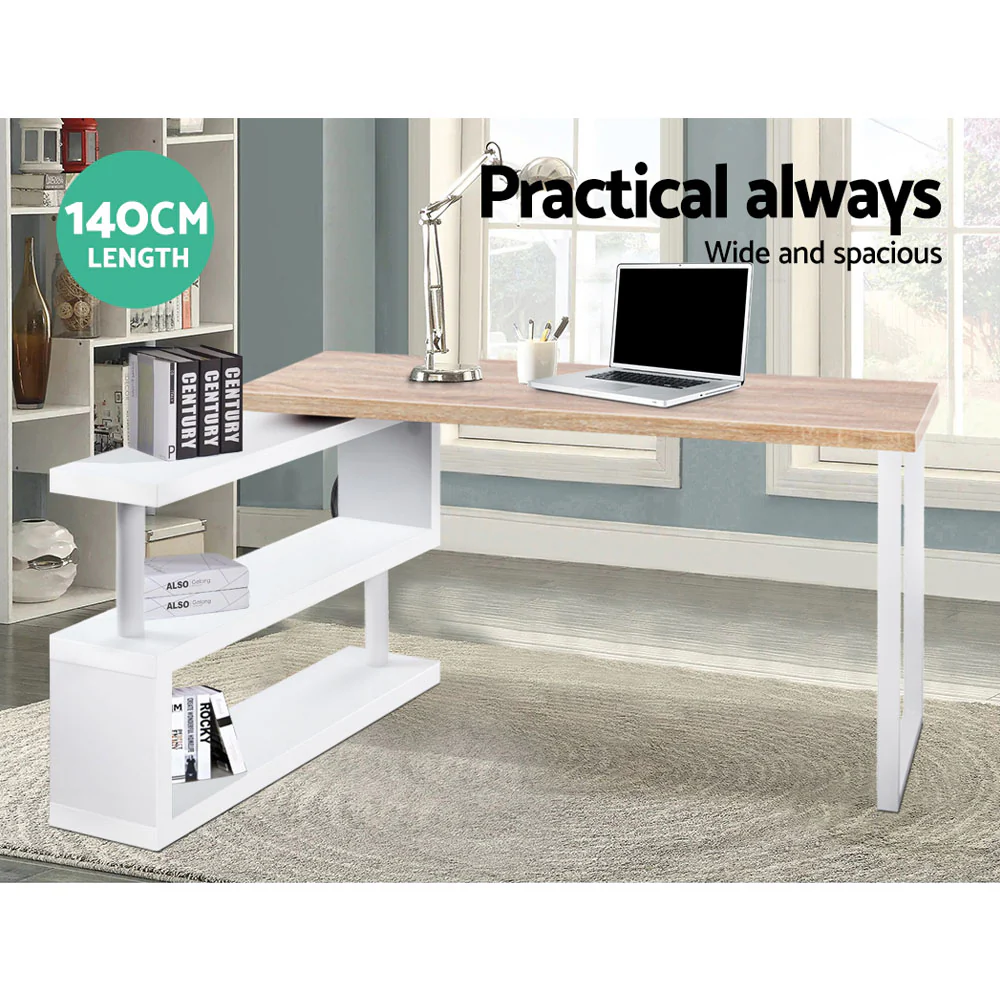 Artiss Computer Desk Bookshelf 140CM - Image 5
