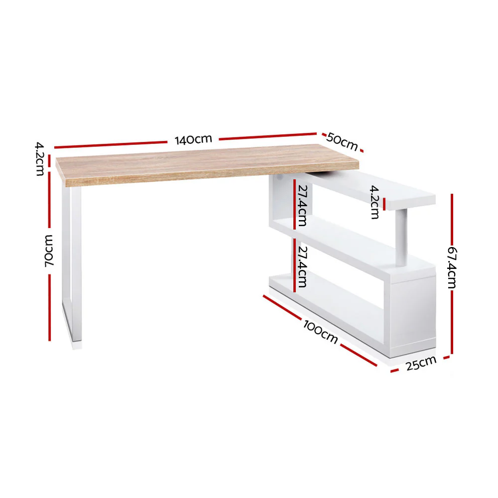 Artiss Computer Desk Bookshelf 140CM - Image 6