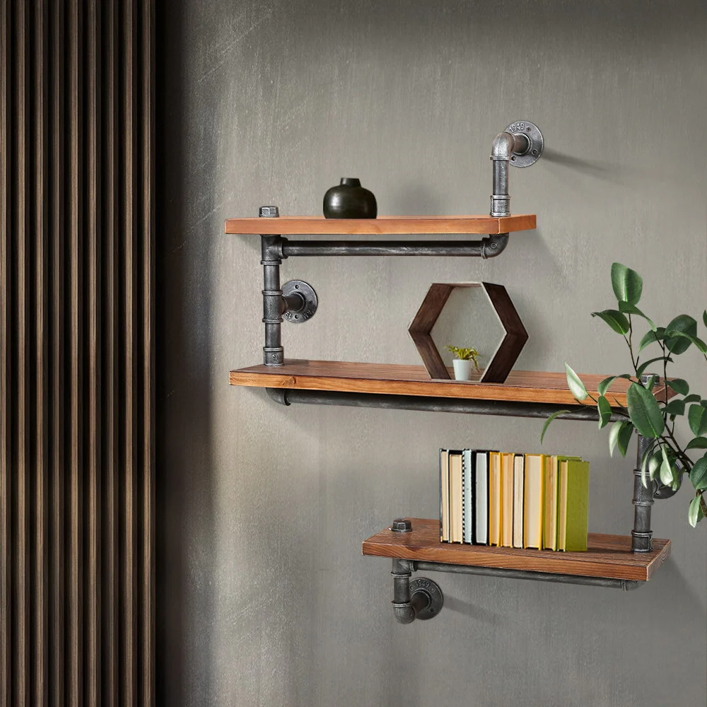 Artiss Floating DIY Pipe Shelf 3 Tiers - IONA - Image 7