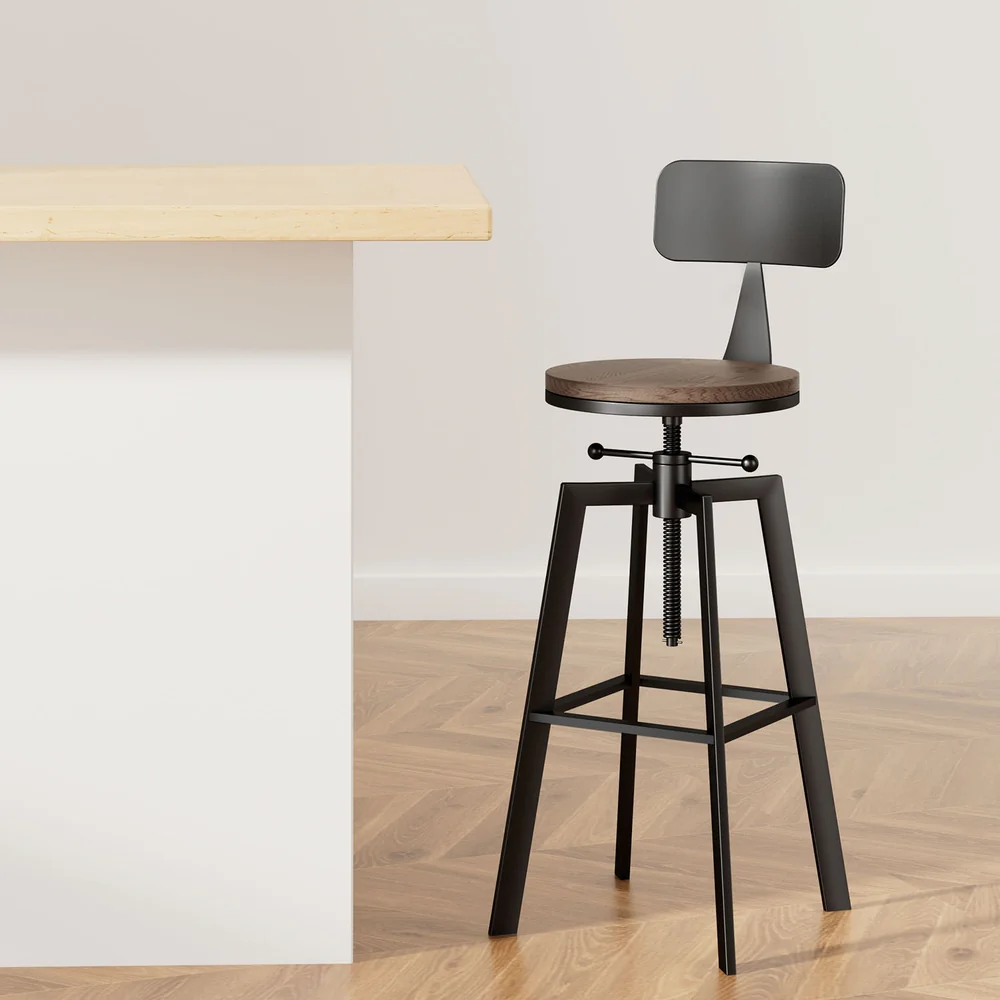 Artiss Bar Stools Kitchen Counter Chairs Vintage Metal Chairs - Image 7